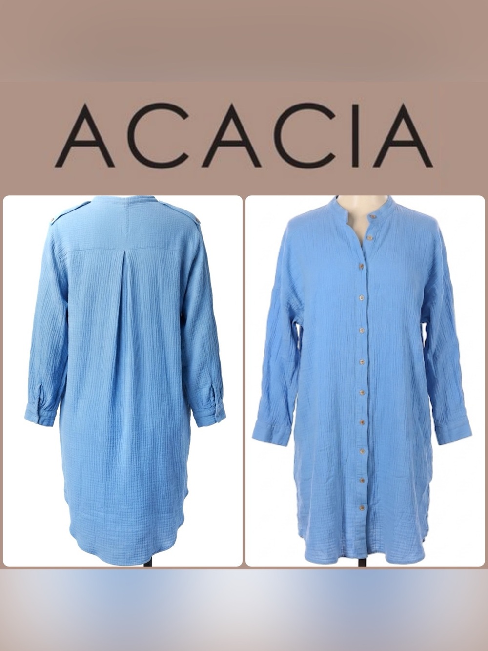 ACACIA Swimwear • SMALL / PETITE • Lena • Cotton Stone Dress Gauze Coverup